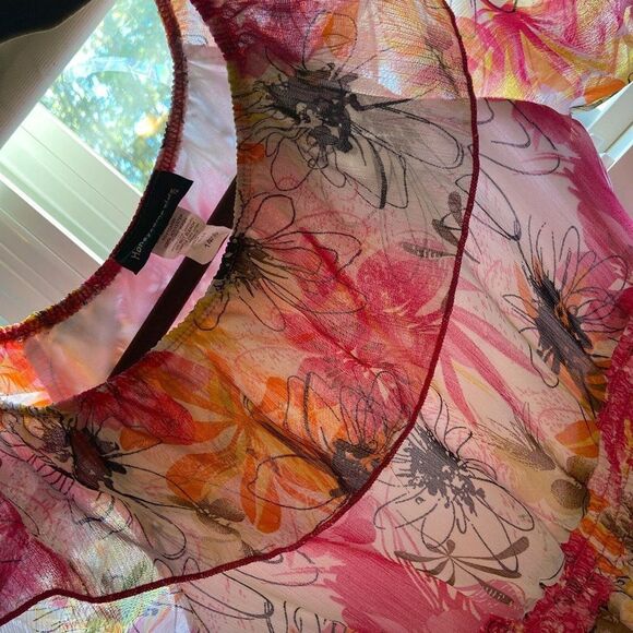 Vintage Girls Short Sleeve Dress Size 14/16 Made in USA Spring Pink Floral - Picture 9 of 11